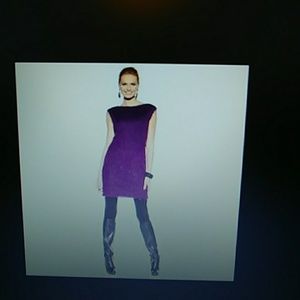 Badgley Mischka Plum Eyelash dress